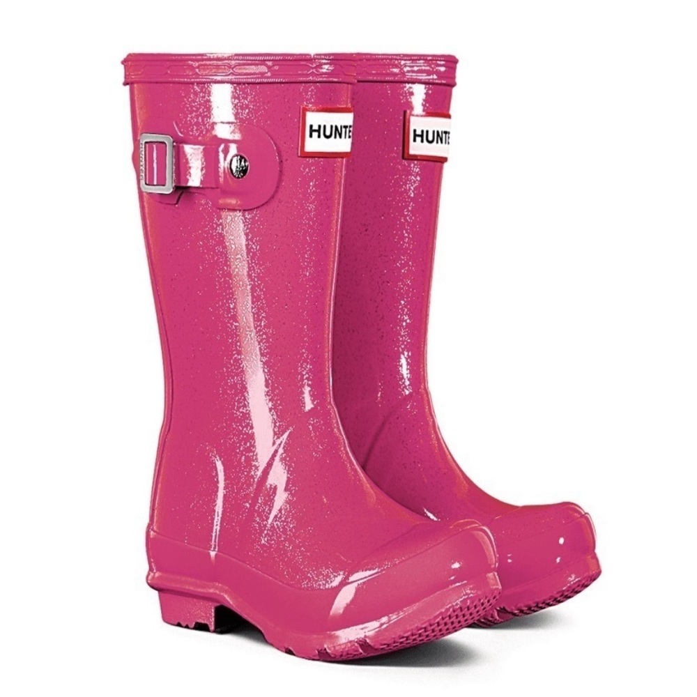 Hunter Kids Glitter Wellies - Mosse Pink